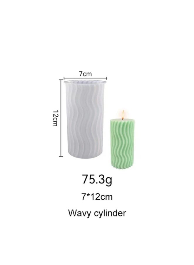 Wavy Cylinder Candle Mold